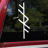 Fafnir Dragon Bindrune vinyl decal featuring a Norse Viking rune symbol inspired by the legendary dragon of Norse mythology for vehicles, windows, laptops, and outdoor gear.