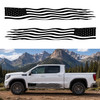 Mirrored pair of distressed American flag decals in matte black vinyl for truck RV camper motorhome and trailer sides