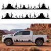 Mirrored pair desert mesa and saguaro cactus vinyl decals for truck sides hood panels RV camper motorhome and travel trailer graphics