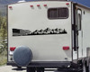 Distressed American flag mountain vinyl decal for pickup truck hood side RV camper motorhome travel trailer and vehicle graphics