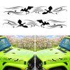 Mirrored Dragon Battle vinyl decals featuring two flying winged dragons with sweeping wind designs for opposite truck hood sides
