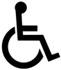 Handicap wheelchair accessibility symbol vinyl decal for doors windows vehicles and signs