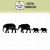 Elephant Family SVG featuring a group of elephant silhouettes for vinyl decals signs shirts home decor and craft projects
