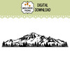 Mount Baker Koma Kulshan Washington mountain landscape SVG featuring a volcanic summit, rugged ridgelines, textured slopes and evergreen trees in a wide horizontal North Cascades design