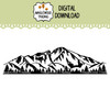 Longs Peak Colorado mountain landscape SVG featuring a prominent summit, rugged Rocky Mountain ridgelines, textured rocky slopes and evergreen trees in a wide horizontal design inspired by Rocky Mountain National Park