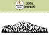 Mount San Jacinto Peak California mountain landscape SVG featuring a prominent summit, rugged rocky ridgelines, textured slopes and evergreen trees in a wide horizontal design inspired by the San Jacinto Mountains near Palm Springs