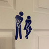 Funny Bathroom People vinyl decal with male and female restroom silhouettes