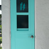 Funny Bathroom People vinyl decal with male and female restroom silhouettes
