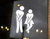 Funny Bathroom People vinyl decal with male and female restroom silhouettes