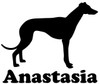 Personalized Greyhound sighthound vinyl decal with custom dog name and mirror option