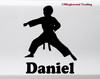 Karate Boy Kid Vinyl Sticker with Custom Personalized Name - Die Cut Decal