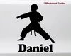 Personalized Karate Boy vinyl decal with custom name martial arts silhouette and mirror option