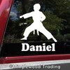 Karate Boy Kid Vinyl Sticker with Custom Personalized Name - Die Cut Decal