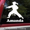 Karate Girl Kid Vinyl Sticker with Custom Personalized Name - Die Cut Decal