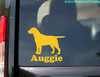 Personalized Labrador Retriever straight tail vinyl decal with custom dog name and mirror option