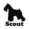 Personalized Schnauzer vinyl decal with custom dog name and mirror option