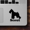 Personalized Schnauzer vinyl decal with custom dog name and mirror option