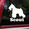 Personalized Schnauzer vinyl decal with custom dog name and mirror option