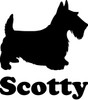 SCOTTISH TERRIER with Personalized Name Vinyl Sticker - Scottie Dog Puppy - Die Cut Decal
