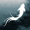 Koi fish vinyl decal with flowing fins and tail Japanese carp silhouette for pond water garden vehicle and boat decor