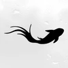 Koi fish vinyl decal with flowing fins and tail Japanese carp silhouette for pond water garden vehicle and boat decor