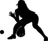 Softball Infielder Player Vinyl Decal Sticker 5.25" x 4.5" iPad Car