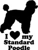 I Love My Standard Poodle vinyl decal sticker 6.5" x 5" Barbone Dog Heart