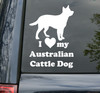 I Love My Australian Cattle Dog vinyl decal with Blue Heeler Red Heeler silhouette and lettering
