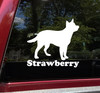 Cattle Dog with Personalized Name Vinyl Decal - Australian Puppy - Die Cut Sticker