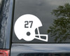 Football Helmet Vinyl Decal Sticker with Custom Numbers 6" x 5"