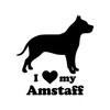 I LOVE MY AMSTAFF Vinyl Sticker - Dog Pitbull Terrier Pit Bull - Die Cut Decal