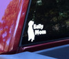 Bully Mom vinyl decal featuring a bold bully breed dog silhouette with large lettering