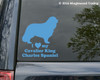 I Love My Cavalier King Charles Spaniel vinyl decal with Cav silhouette and lettering