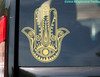 Hamsa Hand vinyl decal with evil eye and detailed ornamental protection symbol design