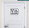 Inclusive Restroom vinyl decal sticker 11" x 9" Bathroom Handicap All Gender