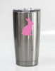 Rabbit silhouette vinyl decal featuring a seated bunny side profile with long upright ears and small tail