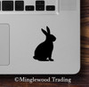 Rabbit silhouette vinyl decal featuring a seated bunny side profile with long upright ears and small tail