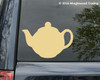 TEAPOT Vinyl Sticker - Tea Time Kettle Steeping Leaves - Die Cut Decal