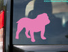 English Bulldog silhouette vinyl decal featuring a stocky dog in side profile