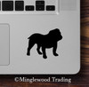 English Bulldog silhouette vinyl decal featuring a stocky dog in side profile