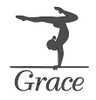 Gymnast with Name - Vinyl Decal Sticker - 5" x 5.5"