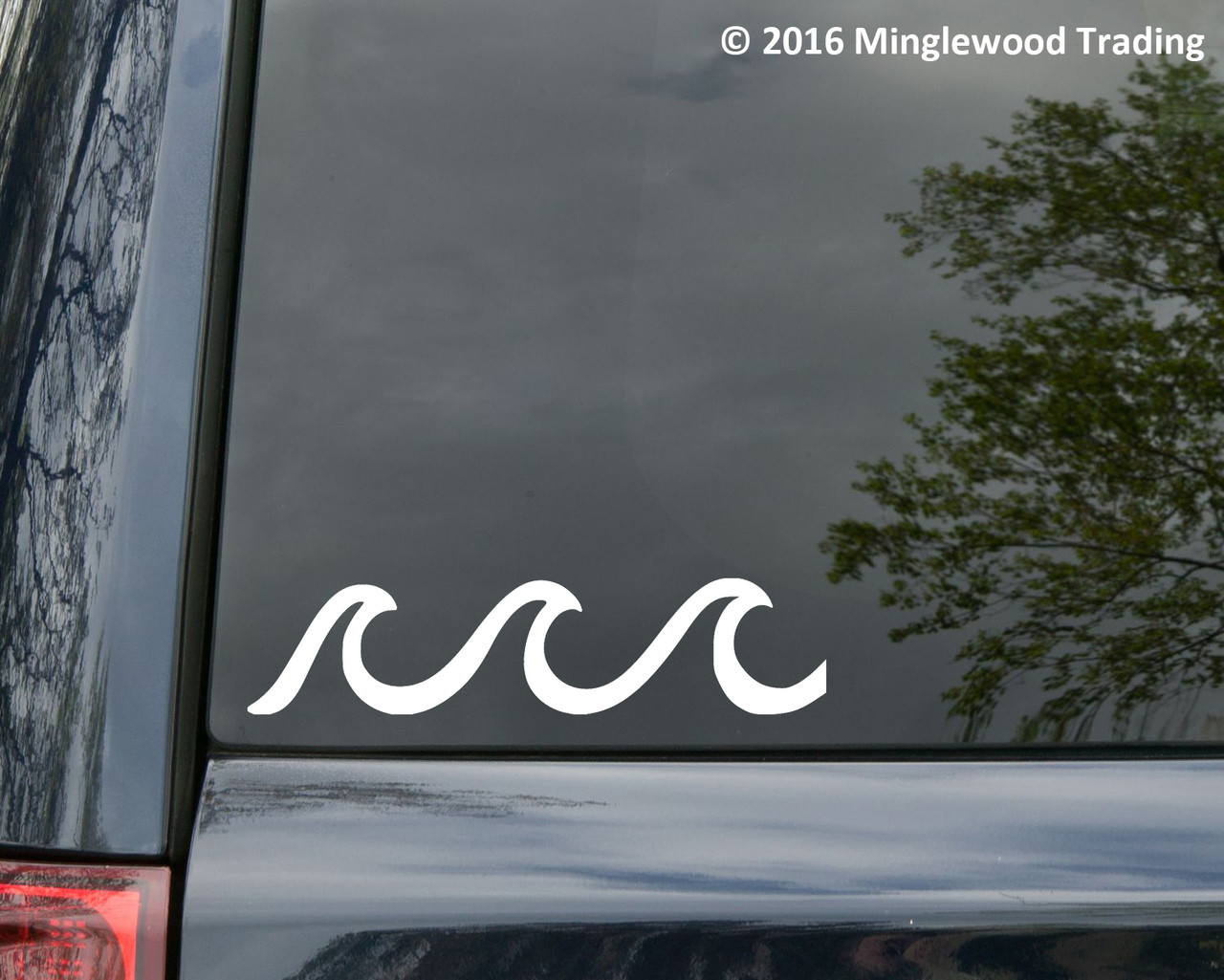 Waves vinyl decal sticker 5" x 1" Beach Water Surfing