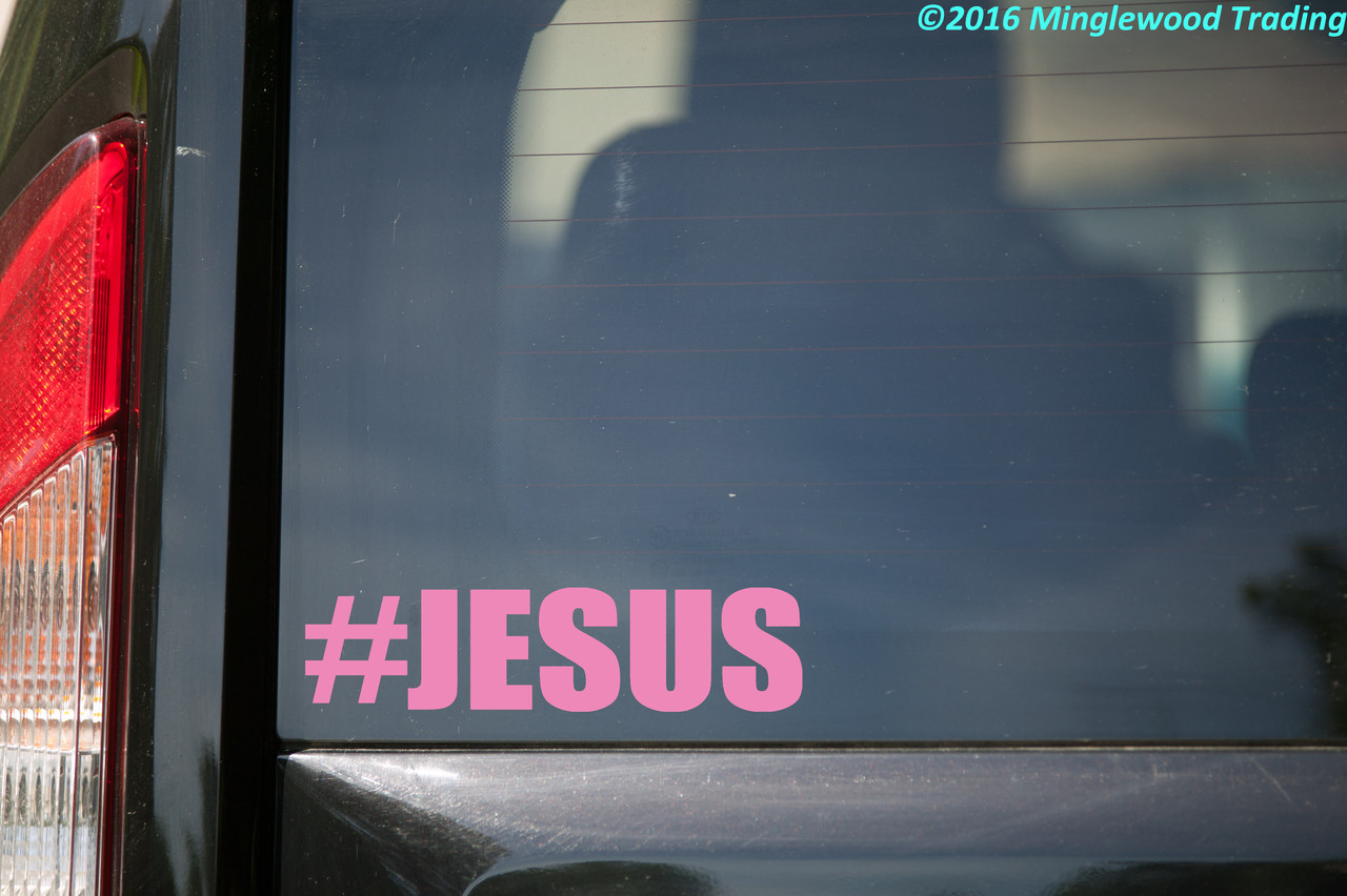 #JESUS Vinyl Decal Sticker 6" x 1.5" Hashtag Jesus