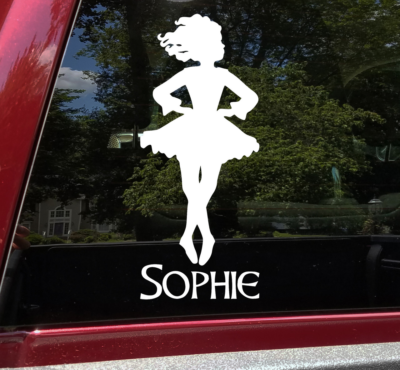 Irish Dancer Girl with Personalized Name - Step Dancing - Die Cut Sticker