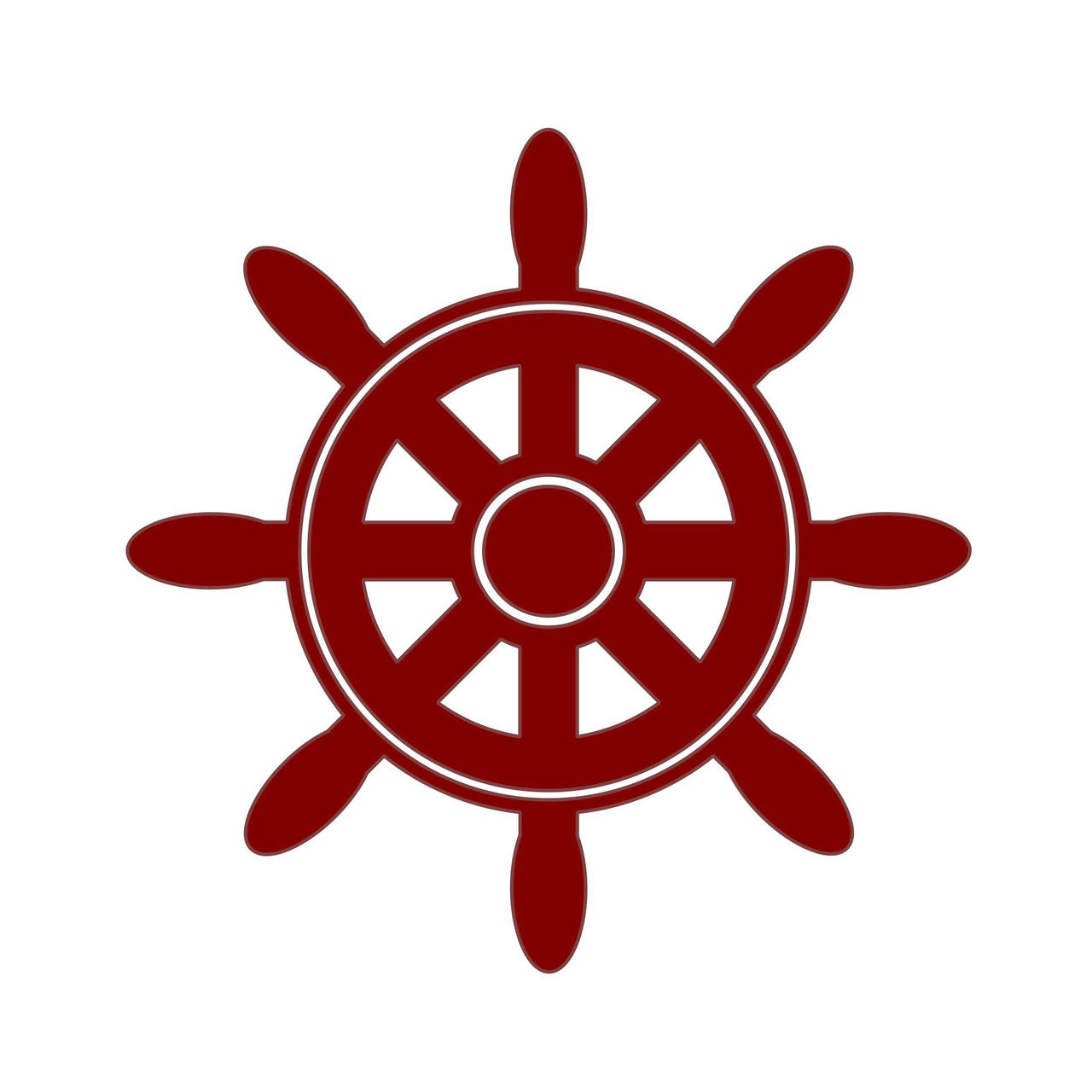 Ship's Wheel vinyl decal featuring a classic eight-spoke nautical boat helm silhouette