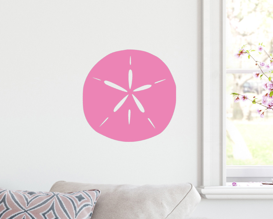 Sand Dollar vinyl decal with classic five-petal star pattern for coastal beach nautical and ocean-themed decor