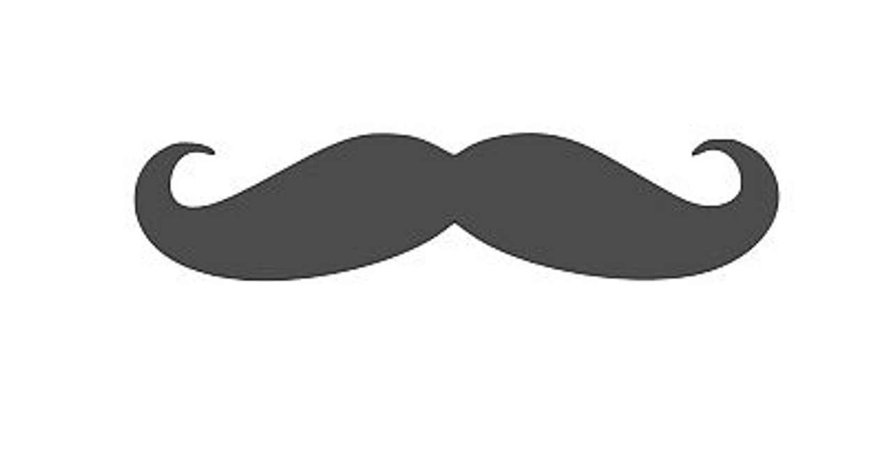 Mustache - Vinyl Decal Sticker - 11" x 2.5"