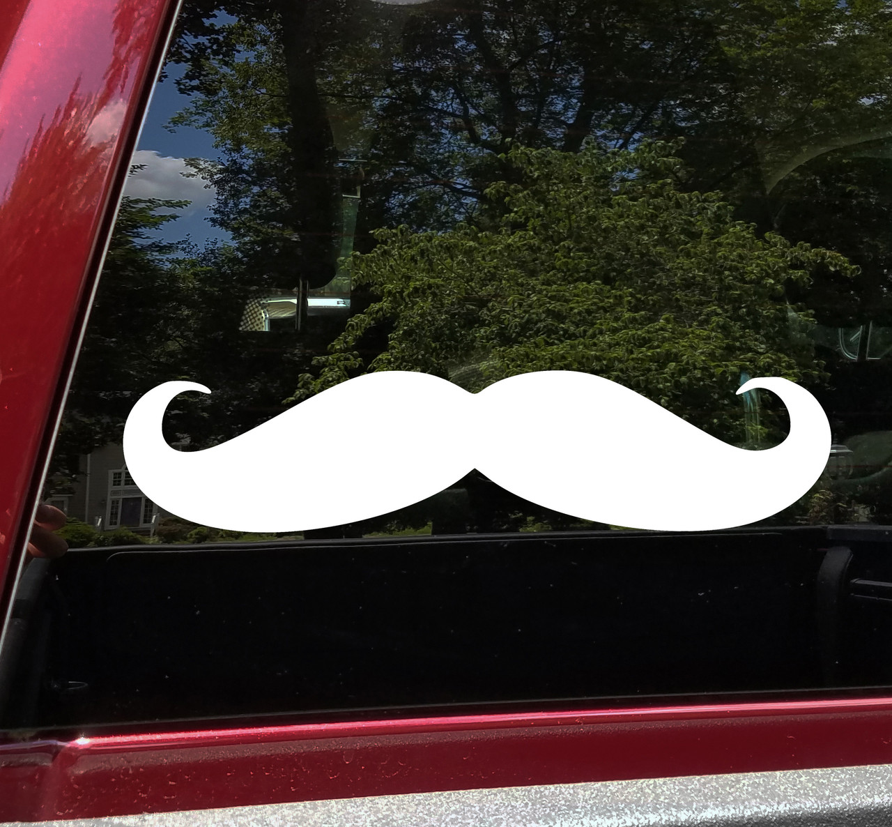 Classic curled handlebar mustache silhouette vinyl decal