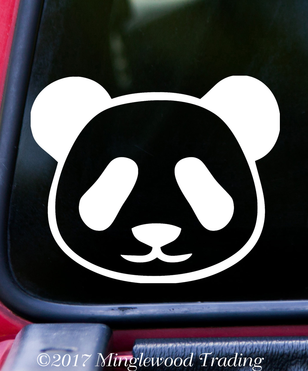 PANDA FACE Vinyl Sticker - Bear Giant Red - Kid's Room Baby - Die Cut Decal