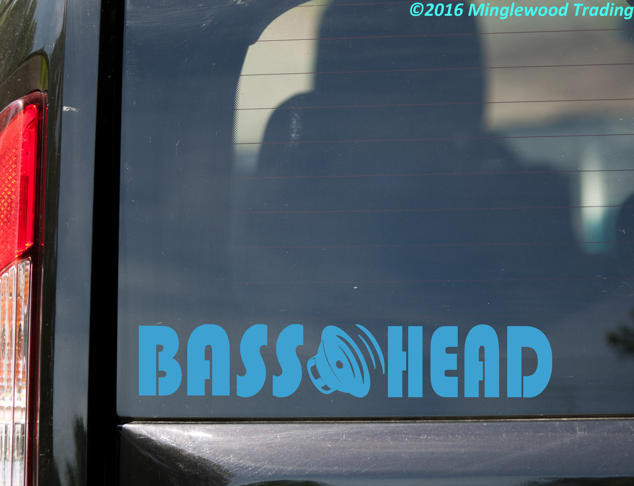 Bass Head Vinyl Decal V2 - EDM Music Speaker Basshead Headbanger - Die Cut Sticker